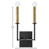 Lazlo Medium Two Light Tall Sconce