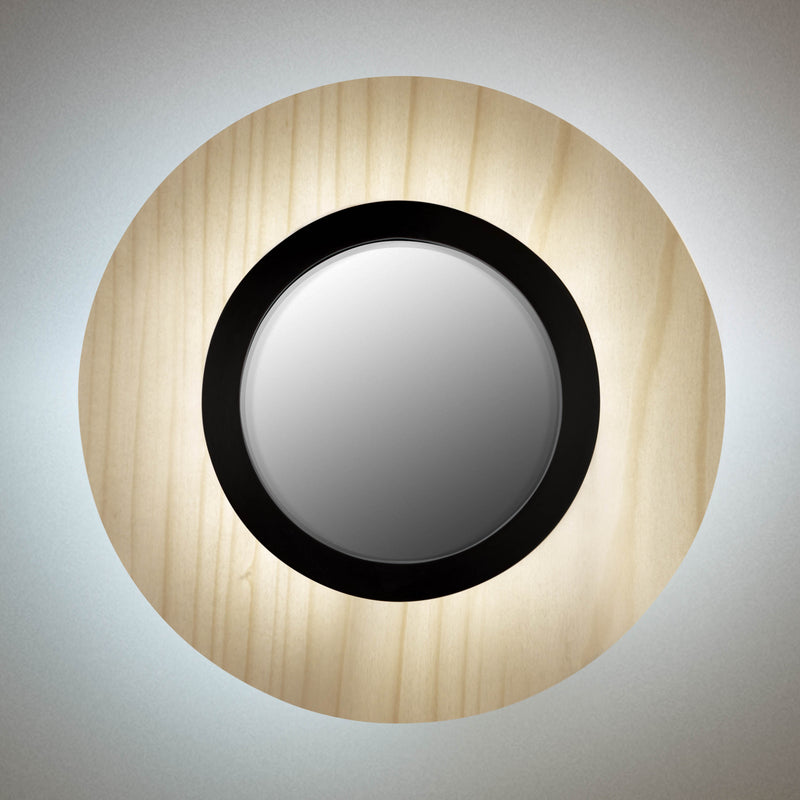 Lens Circular Wall Sconce By LZF, Finish: Black Metal, Color: Ivory White