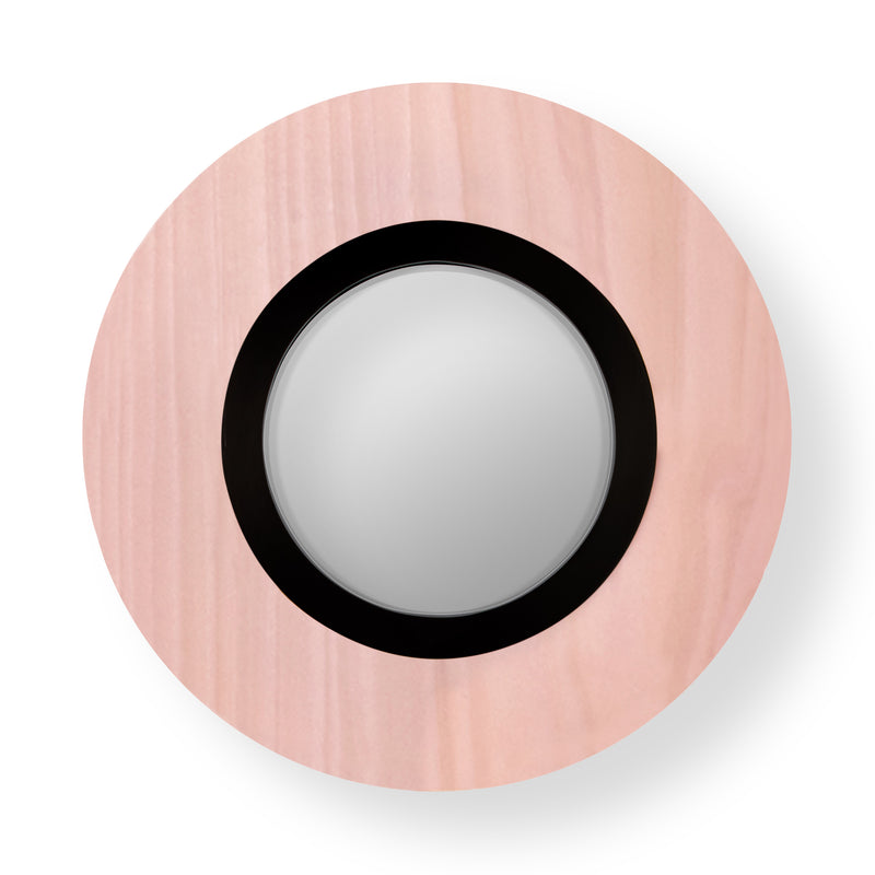 Lens Circular Wall Sconce By LZF, Finish: Black Metal, Color: Pale Rose