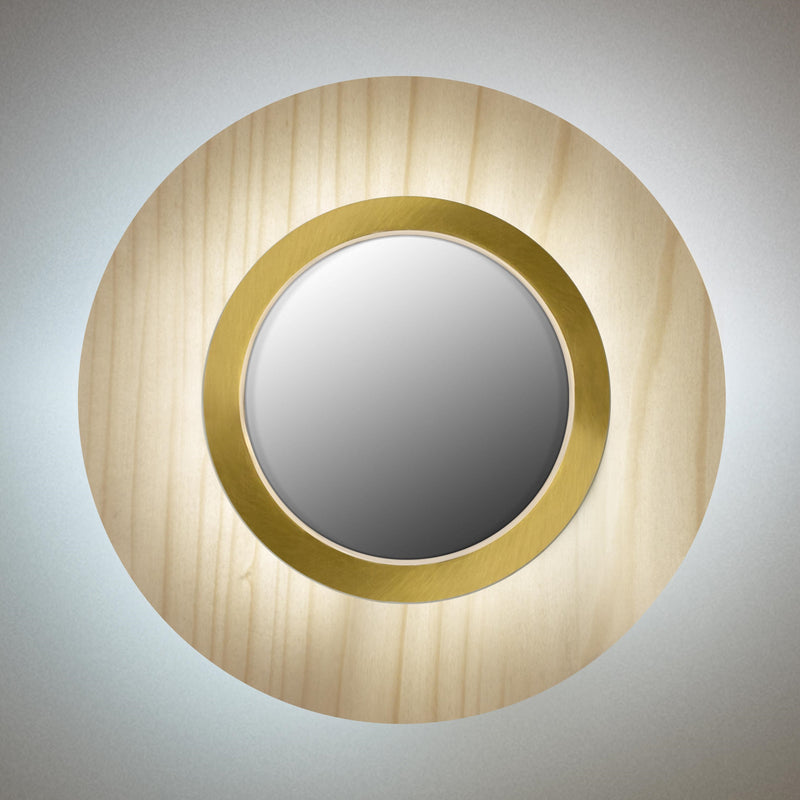 Lens Circular Wall Sconce By LZF, Finish: Gold Metal, Color: Ivory White
