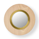 Lens Circular Wall Sconce By LZF, Finish: Gold Metal, Color: Natural Beech