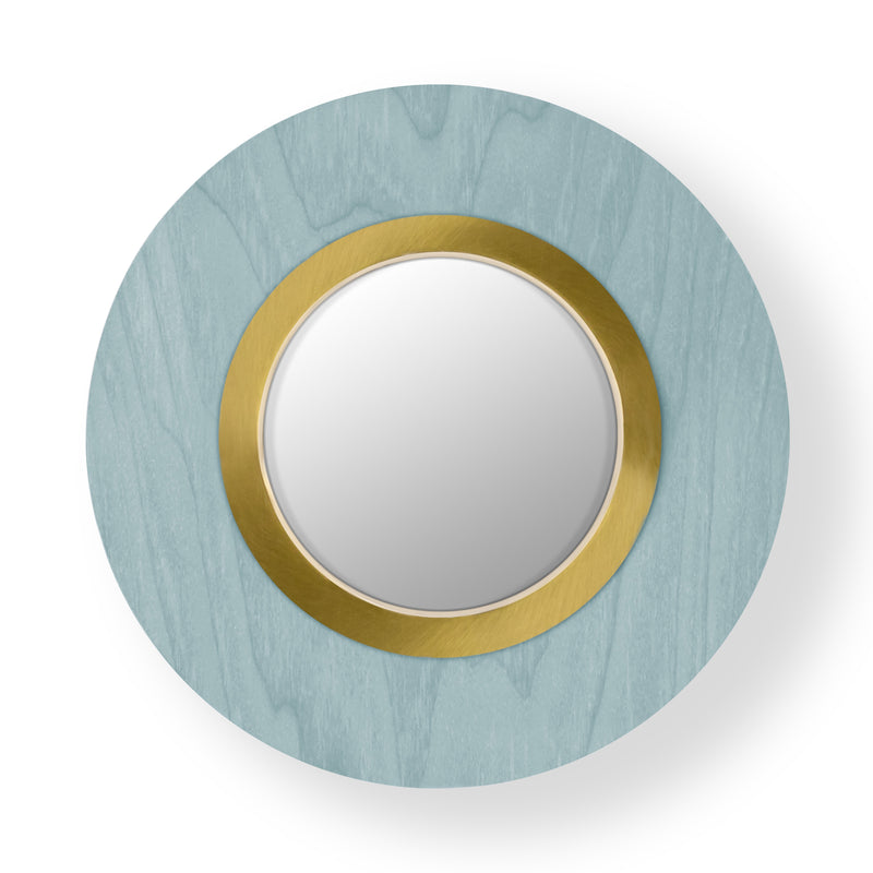 Lens Circular Wall Sconce By LZF, Finish: Gold Metal, Color: Sea Blue