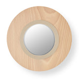 Lens Circular Wall Sconce By LZF, Finish: Ivory Metal, Color: Natural Beech