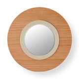 Lens Circular Wall Sconce By LZF, Finish: Ivory Metal, Color: Natural Cherry