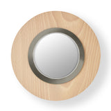 Lens Circular Wall Sconce By LZF, Finish: Matte Nickel Metal, Color: Natural Beech