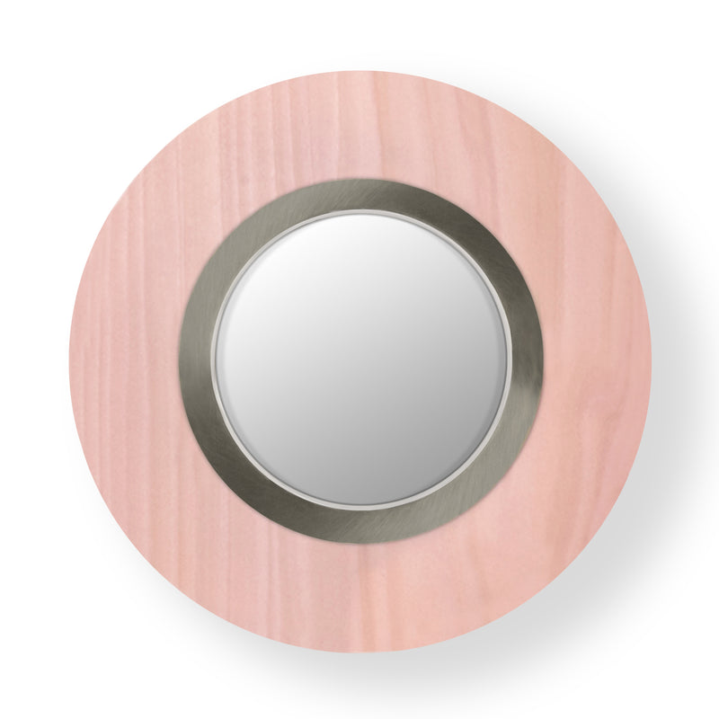 Lens Circular Wall Sconce By LZF, Finish: Matte Nickel Metal, Color: Pale Rose