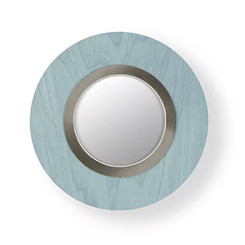 Lens Circular Wall Sconce By LZF, Finish: Matte Nickel Metal, Color: Sea Blue