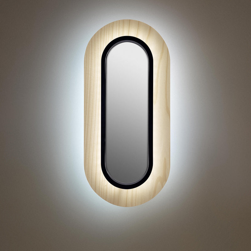 Lens Oval Wall Sconce By LZF, Finish: Black Metal, Color: Ivory White