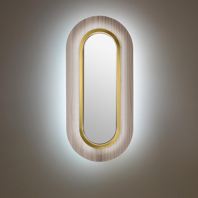 Lens Oval Wall Sconce By LZF, Finish: Gold Metal, Color: Grey