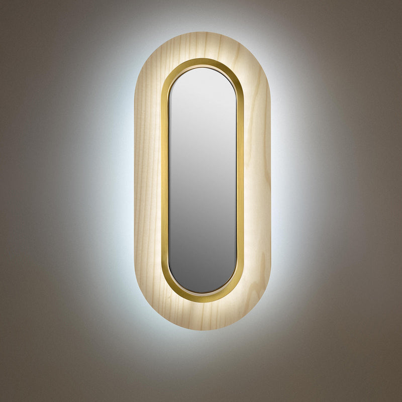 Lens Oval Wall Sconce By LZF, Finish: Gold Metal, Color: Ivory White