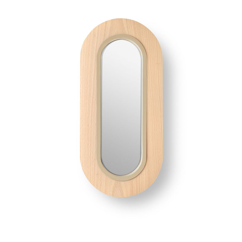 Lens Oval Wall Sconce By LZF, Finish: Matte Ivory Metall, Color: Natural Beech