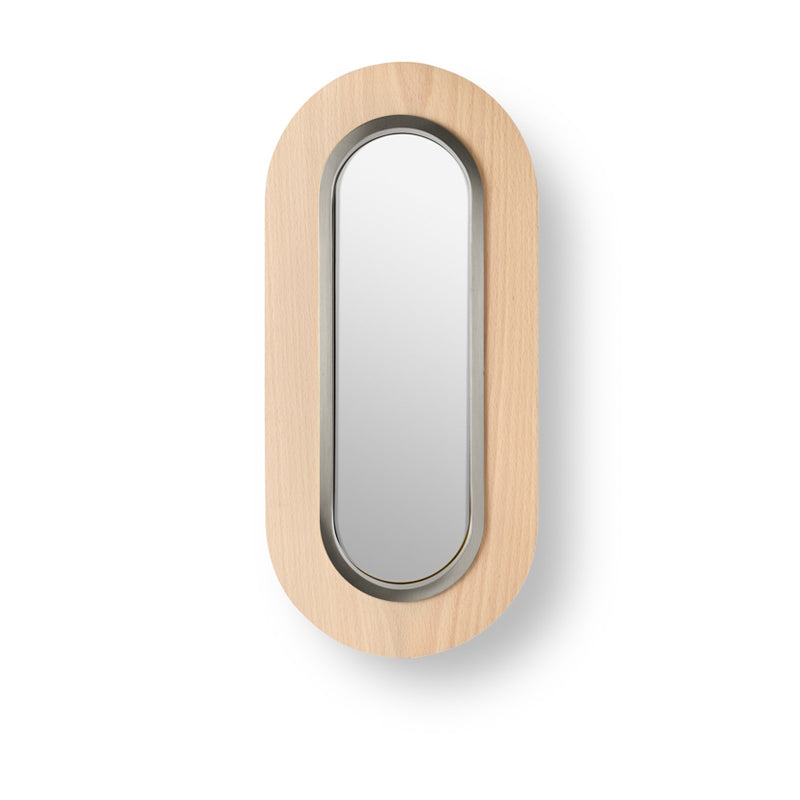 Lens Oval Wall Sconce By LZF, Finish: Matte Nickel Metal, Color: Natural Beech