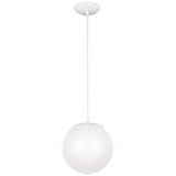 Leo Pendant Light Bulb Included LED White White Glass Small By Visual Comfort Studio