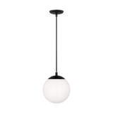 Leo Pendant Light Bulb Not Included Midnight Black White Glass Small By Visual Comfort Studio
