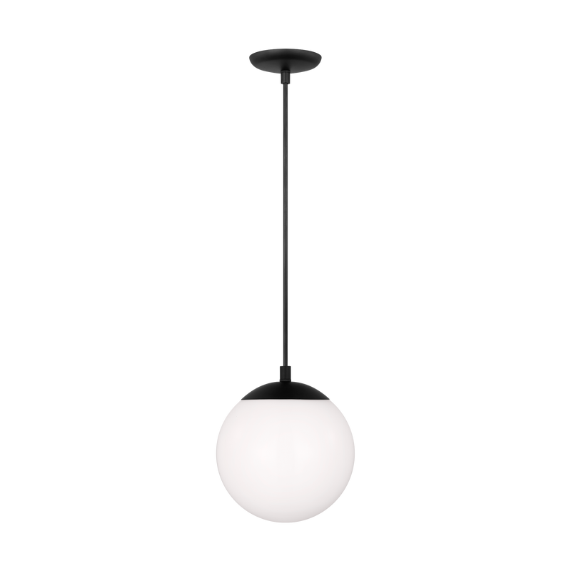Leo Pendant Light Bulb Not Included Midnight Black White Glass Small By Visual Comfort Studio
