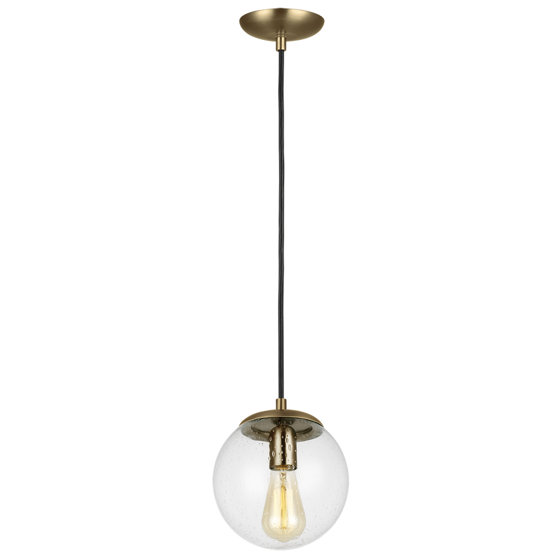 Leo Pendant Light Bulb Not Included Satin Brass Clear Shade Small By Visual Comfort Studio