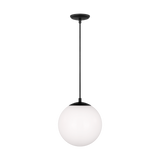 Leo Pendant Light Bulb Midnight Black White Shade Medium By Visual Comfort Studio