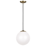 Leo Pendant Light Bulb Satin Brass White Shade Medium By Visual Comfort Studio
