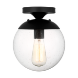 Leo Semi Flush Mount Midnight Black Bulb Not Included Clear Seeded Glass By Visual Comfort Studio
