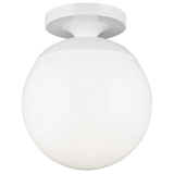 Leo Semi Flush Mount White LED Bulb Included White Glass By Visual Comfort Studio