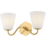 Leonella Bath and Vanity Light 2 Lights Aged Brass By Mitzi 