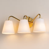 Leonella Bath and Vanity Light 3 Lights Aged Brass By Mitzi - Side View1