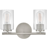 Leta Vanity Light 2 Lights Brushed Nickel By Lark Living - Front View