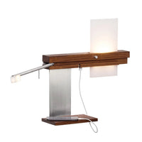 Levo Shelf Kit by Cerno - solid walnut shelf with brushed aluminum bracket, shown mounted under a Levo Wall Sconce (sold separately)
