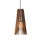 Lex Pendant Light by Cerno, Small (Lex 19), walnut slats with textured black accents