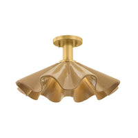 Libertyville Semi Flush - Aged Brass with Oyster White Ceramic by Hudson Valley