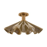 Libertyville Semi Flush - Patina Brass with Light Nori Ceramic by Hudson Valley