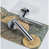 Libra Door Lever in Polished Chrome lifestyle view by Colombo Design