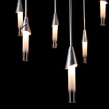 Lilium 10-Light Mobile Chandelier detail in Sterling, Standard, by Hubbardton Forge
