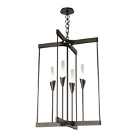Lilium 4-Light Chandelier, shown in Oil Rubbed Bronze, by Hubbardton Forge