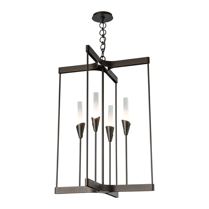 Lilium 4-Light Chandelier, shown in Oil Rubbed Bronze, by Hubbardton Forge