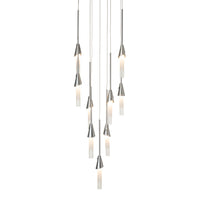 Lilium 9-Light Round Chandelier, shown in Sterling, Standard, by Hubbardton Forge