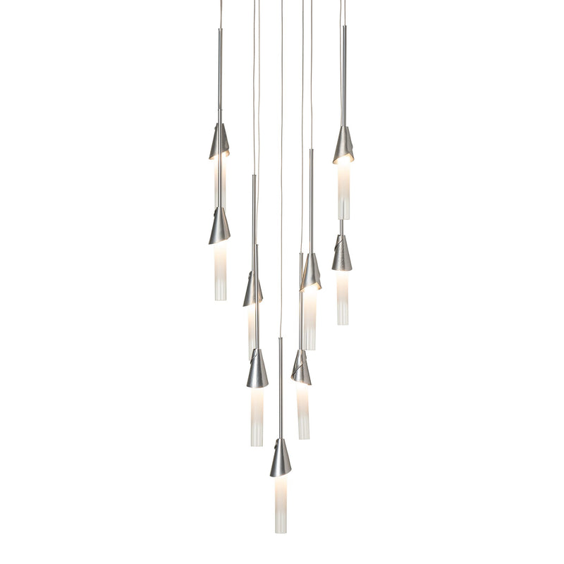 Lilium 9-Light Round Chandelier, shown in Sterling, Standard, by Hubbardton Forge