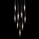 Lilium 9-Light Round Chandelier detail in Sterling, Standard, by Hubbardton Forge