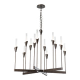 Lilium Chandelier 12 Light, shown in Dark Smoke, by Hubbardton Forge