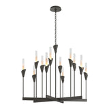 Lilium Chandelier 12 Light in Dark Smoke by Hubbardton Forge
