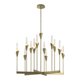 Lilium Chandelier 12 Light in Modern Brass by Hubbardton Forge