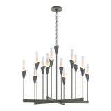 Lilium Chandelier 12 Light in Natural Iron by Hubbardton Forge