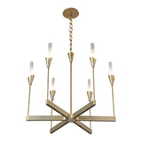 Lilium Chandelier 6 Light, shown in Modern Brass, by Hubbardton Forge
