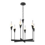 Lilium Chandelier 6 Light in Black by Hubbardton Forge