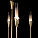 Lilium Chandelier 6 Light detail in Modern Brass, by Hubbardton Forge