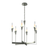 Lilium Chandelier 6 Light in Sterling by Hubbardton Forge