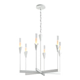 Lilium Chandelier 6 Light in White by Hubbardton Forge