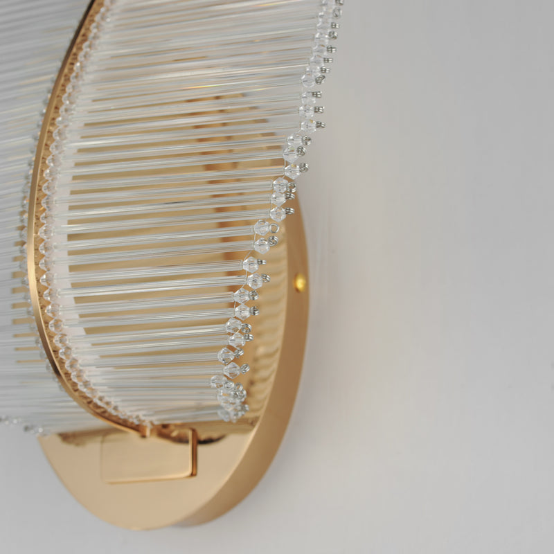 Lillet LED Wall Sconce Gold By Studio M Front View Detailed View