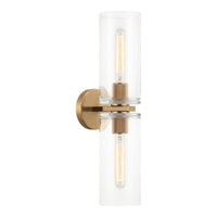 Lincoln Vertical Wall Sconce Aged Gold Brass