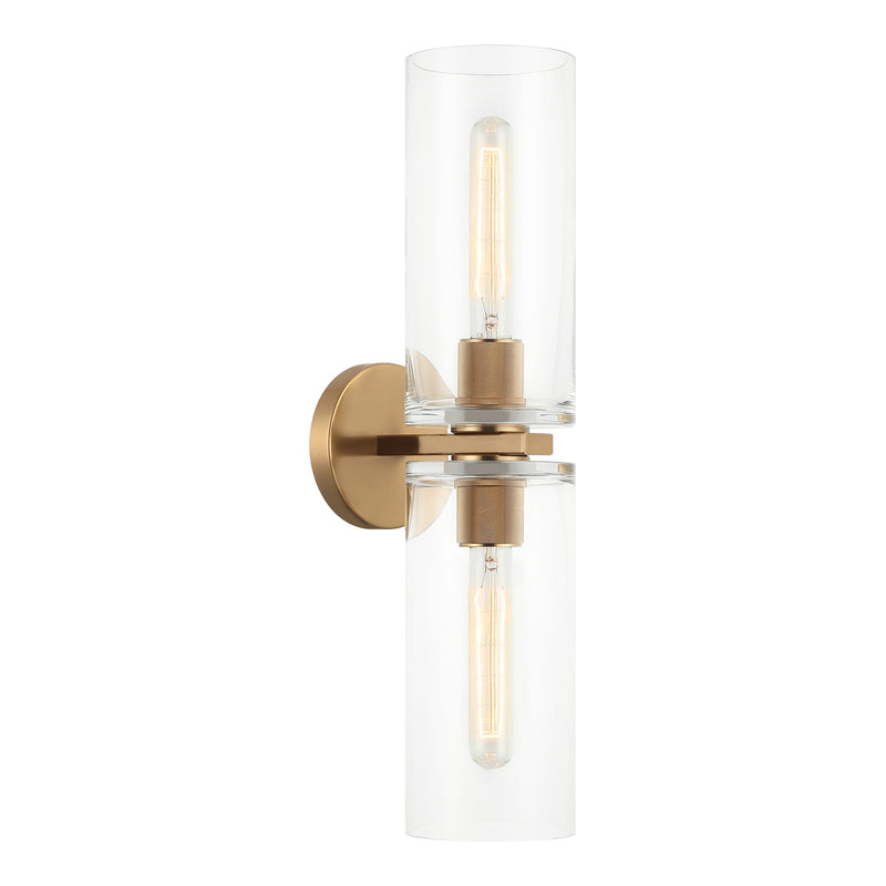 Lincoln Vertical Wall Sconce Aged Gold Brass